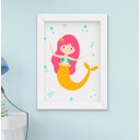 Ver imagem 4 de Quadro Infantil Bebê Menina Sereia Fundo do Mar Kit 4 Peças