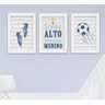 Quadro Infantil Menino Futebol Bola Sonhe Alto 3 Peças - 1
