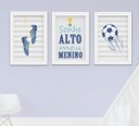 Ver imagem 1 de Quadro Infantil Menino Futebol Bola Sonhe Alto 3 Peças