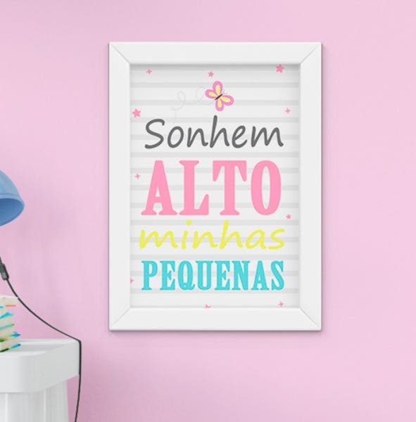 Quadro Infantil Bebê Menina Irmãs Nuvem Santo Anjo Kit 4 Peças - 5