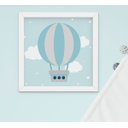 Ver imagem 2 de Quadro Bebê Menino Cavalinho Balão Nome Kit 3 Peças