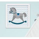 Ver imagem 4 de Quadro Bebê Menino Cavalinho Balão Nome Kit 3 Peças