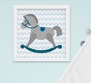 Ver imagem 4 de Quadro Bebê Menino Cavalinho Balão Nome Kit 3 Peças
