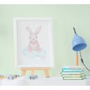 Ver imagem 3 de Quadro Bebê Infantil Menina Coelho Nuvem Balão Aquarela Kit 3 Peças