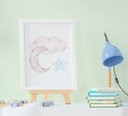 Ver imagem 4 de Quadro Bebê Infantil Menina Coelho Nuvem Balão Aquarela Kit 3 Peças