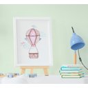 Ver imagem 2 de Quadro Bebê Infantil Menina Coelho Nuvem Balão Aquarela Kit 3 Peças