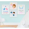 Quadro Infantil Bebê Menina Menino Irmãos Kit 4 Peças - 1