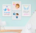 Ver imagem 1 de Quadro Infantil Bebê Menina Menino Irmãos Kit 4 Peças