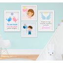 Ver imagem 1 de Quadro Infantil Bebê Menina Menino Irmãos Kit 4 Peças