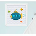 Ver imagem 3 de Quadro Bebê Infantil Menino Fundo do Mar Kit 4 Peças