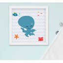 Ver imagem 2 de Quadro Bebê Infantil Menino Fundo do Mar Kit 4 Peças