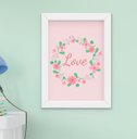 Ver imagem 2 de Kit Quadro Infantil Bebê Menina Floral Borboleta Coração 3 Peças