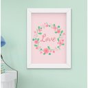 Ver imagem 2 de Kit Quadro Infantil Bebê Menina Floral Borboleta Coração 3 Peças