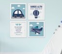 Ver imagem 1 de Quadrinho Infantil Bebê Menino Balão Carrinho Santo Anjo Kit 4 Peças