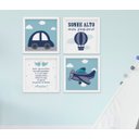 Ver imagem 1 de Quadrinho Infantil Bebê Menino Balão Carrinho Santo Anjo Kit 4 Peças