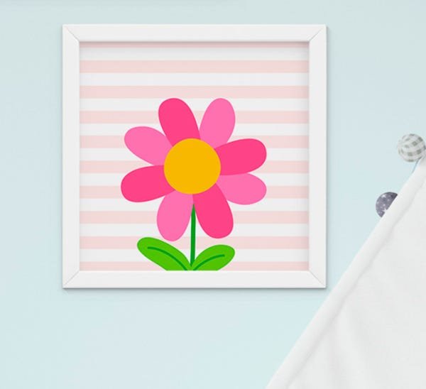 Quadro Infantil Quarto Bebê Menina Passarinho Jardim Flores Kit 4 Peças - 3