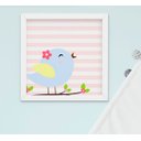 Ver imagem 2 de Quadro Infantil Quarto Bebê Menina Passarinho Jardim Flores Kit 4 Peças