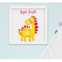 Ver imagem 2 de Quadro Infantil Bebê Menino Dinossauro Aquarela Kit 4 Peças