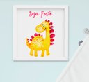 Ver imagem 2 de Quadro Infantil Bebê Menino Dinossauro Aquarela Kit 4 Peças