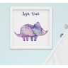 Quadro Infantil Bebê Menino Dinossauro Aquarela Kit 4 Peças - 4