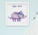 Ver imagem 4 de Quadro Infantil Bebê Menino Dinossauro Aquarela Kit 4 Peças