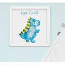 Ver imagem 3 de Quadro Infantil Bebê Menino Dinossauro Aquarela Kit 4 Peças