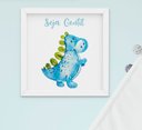 Ver imagem 3 de Quadro Infantil Bebê Menino Dinossauro Aquarela Kit 4 Peças
