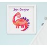 Quadro Infantil Bebê Menino Dinossauro Aquarela Kit 4 Peças - 5