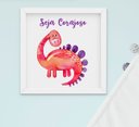 Ver imagem 5 de Quadro Infantil Bebê Menino Dinossauro Aquarela Kit 4 Peças