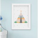 Ver imagem 2 de Quadro Infantil Bebê Menino Lhama e Cabana Kit 3 Peças