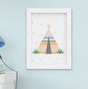 Ver imagem 2 de Quadro Infantil Bebê Menino Lhama e Cabana Kit 3 Peças