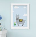 Ver imagem 4 de Quadro Infantil Bebê Menino Lhama e Cabana Kit 3 Peças