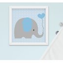 Ver imagem 2 de Quadro Infantil Bebê Menino Elefante Nuvem Balão Kit 4 Peças