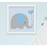 Quadro Infantil Bebê Menino Elefante Nuvem Balão Kit 4 Peças - 2