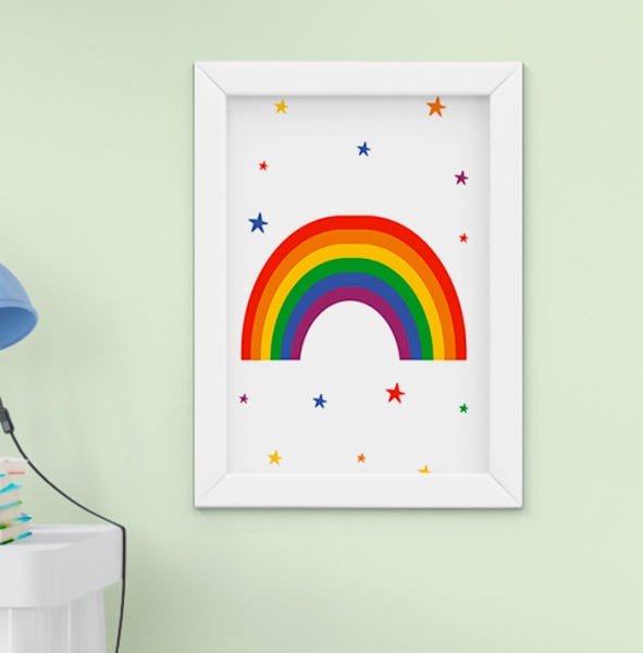 Quadro Infantil Bebê Menino Menina Alfabeto Arco-íris Kit 4 Peças - 3
