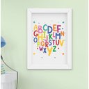 Ver imagem 2 de Quadro Infantil Bebê Menino Menina Alfabeto Arco-íris Kit 4 Peças