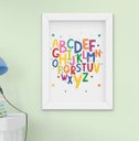 Ver imagem 2 de Quadro Infantil Bebê Menino Menina Alfabeto Arco-íris Kit 4 Peças