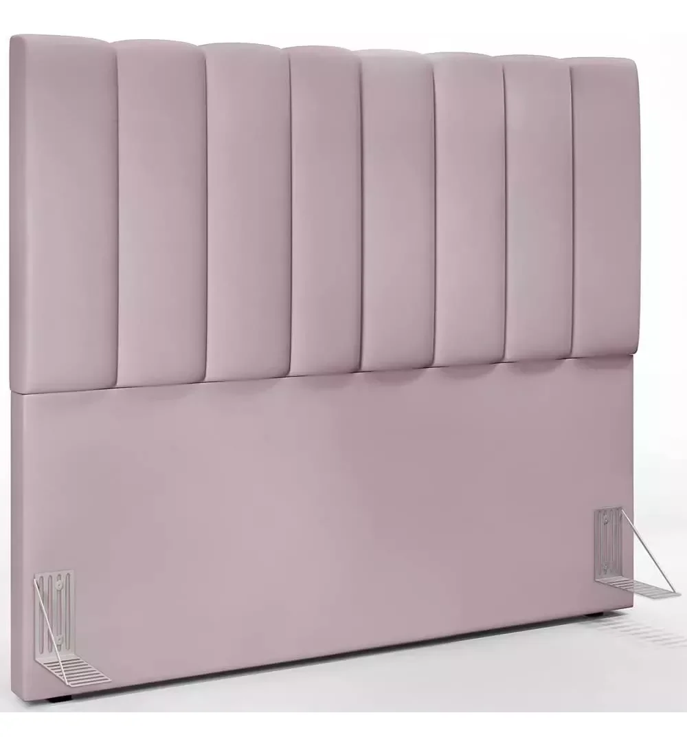 Ver imagem 1 de Cabeceira Estofada Casal Carla 140 Cm Veludo Rosê