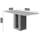 Ver imagem 3 de Mesa Multiuso Cozinha Ariela C/ Tampo Madeirado Vidro 160x80cm Cinamomo/off White - Cimol