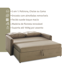 Ver imagem 5 de Sofá Icaria 3 em 1 Sofá Chaise Cama 1,50m Bege Estofama