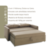 Sofá Icaria 3 em 1 Sofá Chaise Cama 1,50m Bege Estofama - 5