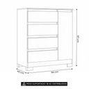 Ver imagem 4 de Cômoda Quarto Sapateira 84cm Lipion Flex Branco/Titanium/Rosa/Azul A02 - Mpozenato