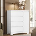 Ver imagem 1 de Cômoda Quarto Sapateira 84cm Lipion Flex Branco/Titanium/Rosa/Azul A02 - Mpozenato