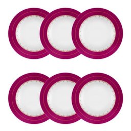 Conjunto de 6 Pratos Fundos 23,5cm Flamingo Dama De Honra - 5