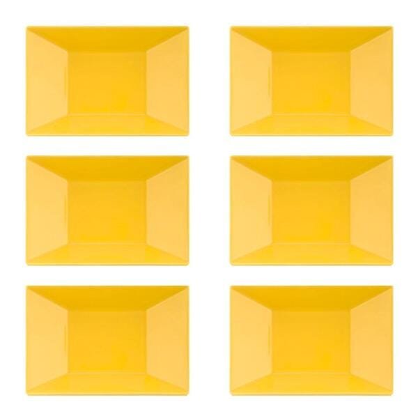 Conjunto de 6 Pratos Fundos 23,5x16cm Retangular Yellow - 2