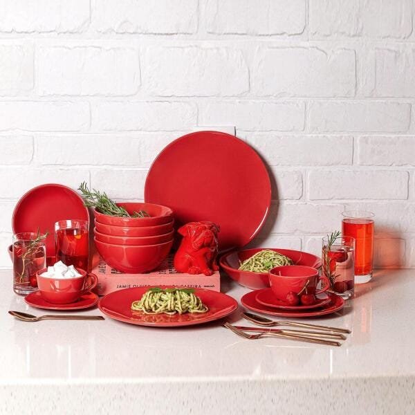 Conjunto de 6 Pratos Sobremesa 19cm Unni Red - 4