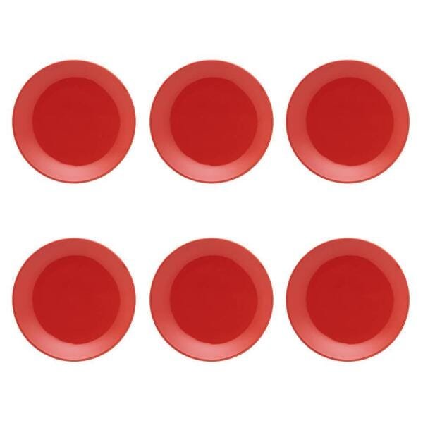 Conjunto de 6 Pratos Sobremesa 19cm Unni Red - 2