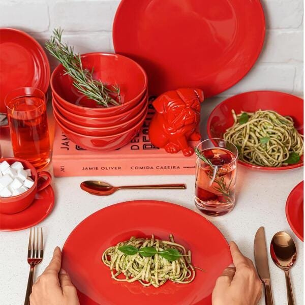 Conjunto de 6 Pratos Sobremesa 19cm Unni Red - 3