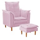 Ver imagem 1 de Poltrona Decorativa Sala de Estar Quarto Leitura Paris Suede:rosê