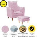 Ver imagem 5 de Poltrona Decorativa Sala de Estar Quarto Leitura Paris Suede:rosê